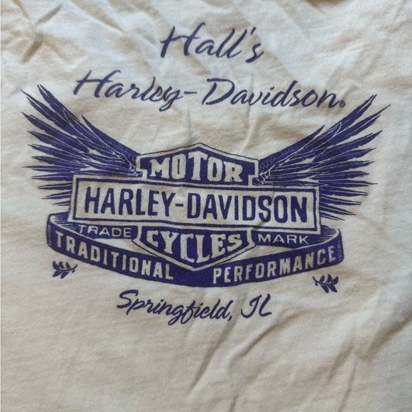 Harley-Davidson Women's M Wing Vibes Crew-Neck Short Sleeve Cotton Tee - White - Picture 9 of 9
